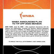 WNBA正式宣布复赛计划:球员都能拿到全部年薪